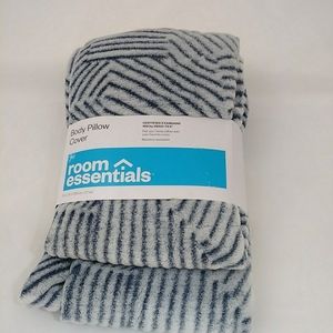 Embossed Body Pillow Cover Stripe Print Grey 20in x 50in